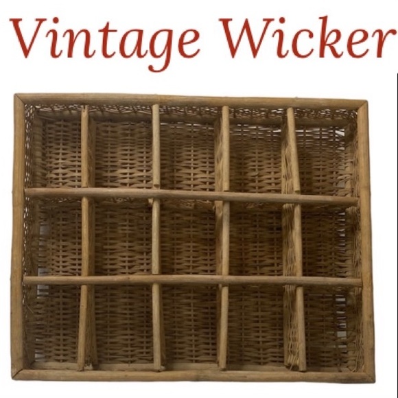 Hand Woven Bohemian Wicker Wall Decor / Drawer Organizer Boho Cottage Farmhouse - Picture 11 of 14